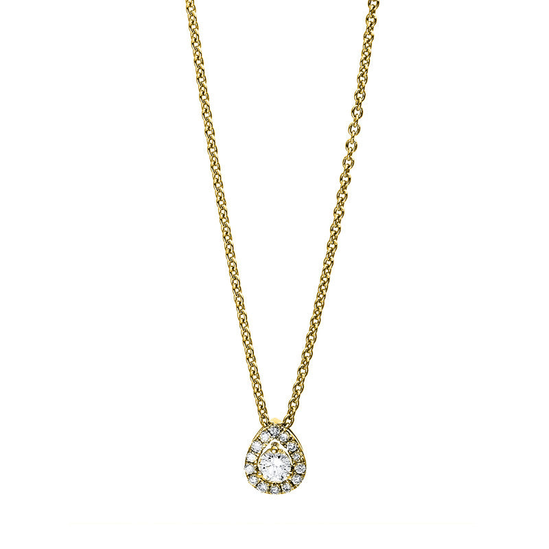 Collier 18 kt GG, 1 Brill. 0,10 ct, TW-si, 14 Brill. 0,08 ct, TW-si