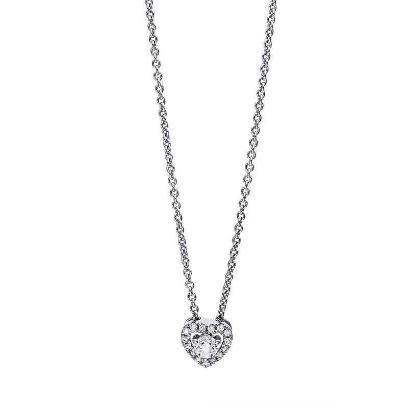 Collier 18 kt WG, 1 Brill. 0,09 ct, TW-si, 15 Brill. 0,06 ct, TW-si