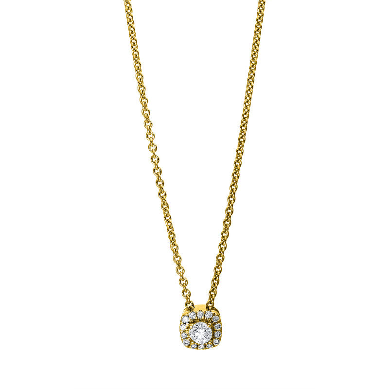 Collier 18 kt GG, 1 Brill. 0,10 ct, TW-si, 14 Brill. 0,06 ct, TW-si
