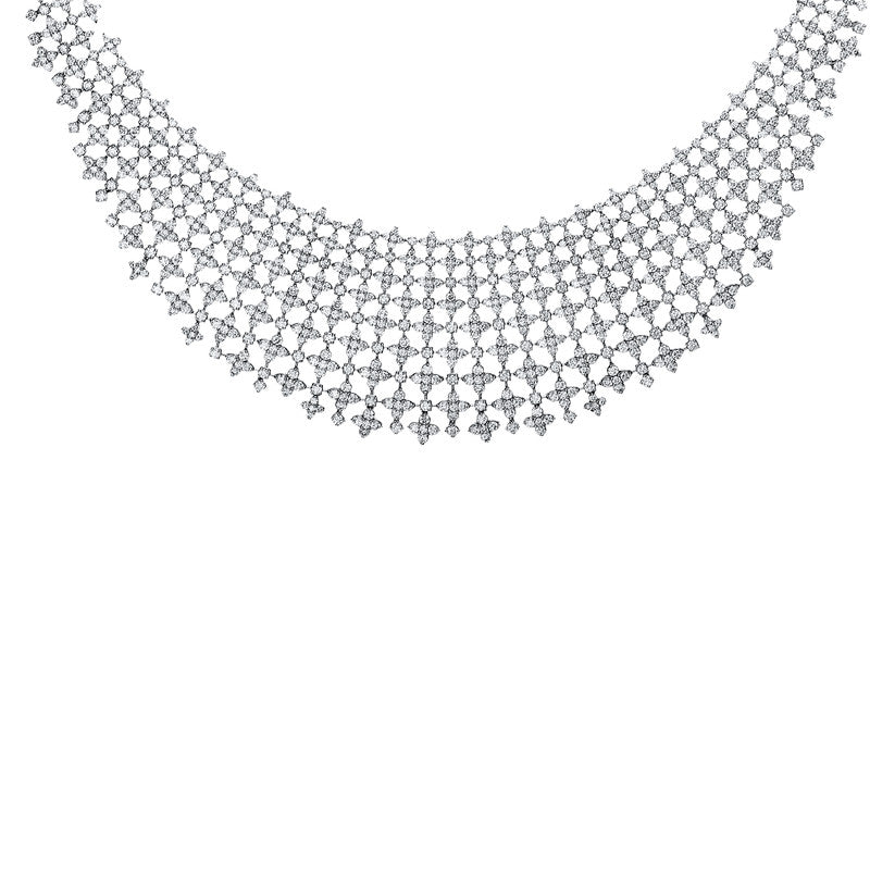 Collier 18 kt WG, 1035 Brill. 28,55 ct, TW-vsi/si