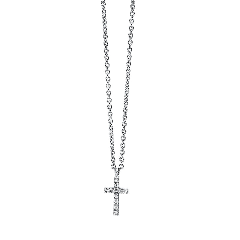 Collier 18 kt WG, 10 Brill. 0,02 ct, TW-si