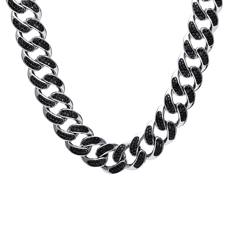 Collier 18 kt WG, 1769 Brill. 16,63 ct, schwarz