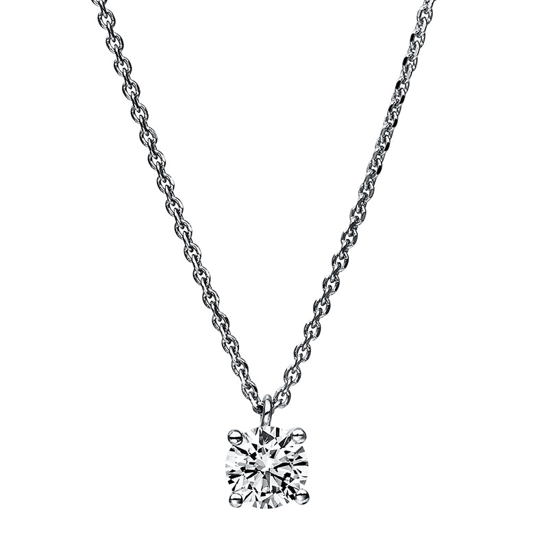 Collier 4er-Krappe 18 kt WG. GIA5386306443. 1 Brill. 0.50 ct. TW-si. L:42.0 cm