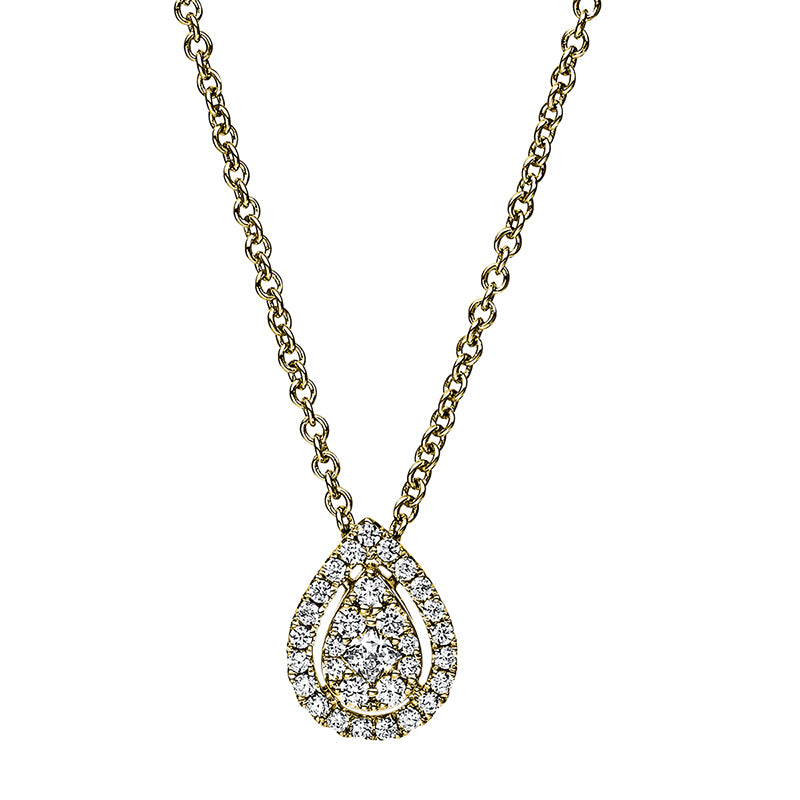 Collier 18 kt GG, 1 Princ. 0,07 ct, TW-si, 30 Brill. 0,17 ct, TW-si