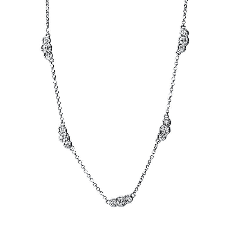 Collier 18 kt WG, 5 Brill. 0,21 ct, TW-si, 10 Brill. 0,14 ct, TW-si
