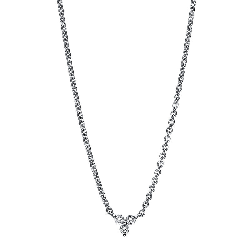 Collier 18 kt WG. 3 Brillanten 0.07 ct. TW-si. L:45.0 cm
