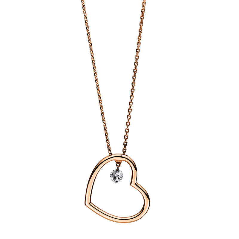 Collier 14 kt RG, 1 Brill. 0,15 ct, TW-si