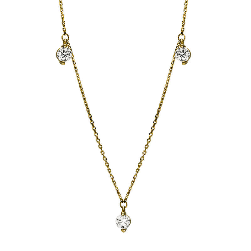 Collier 18 kt GG, 3 Brill. 0,25 ct, TW-vsi/si