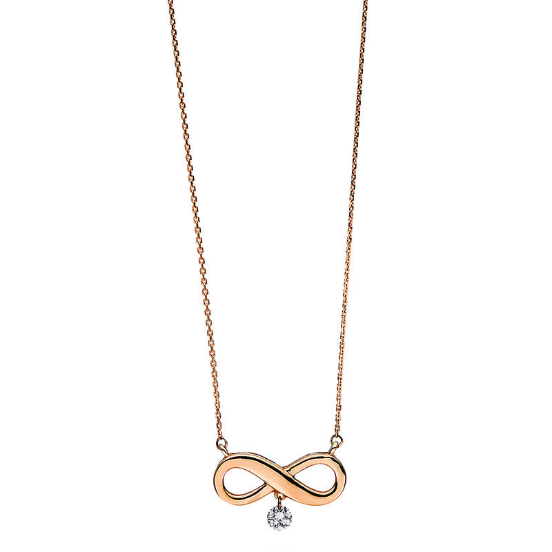 Collier 18 kt RG, 1 Brill. 0,10 ct, TW-si