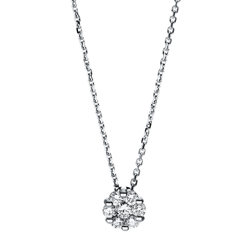 Collier 14 kt WG, 7 Brill. 0,29 ct, TW-vsi