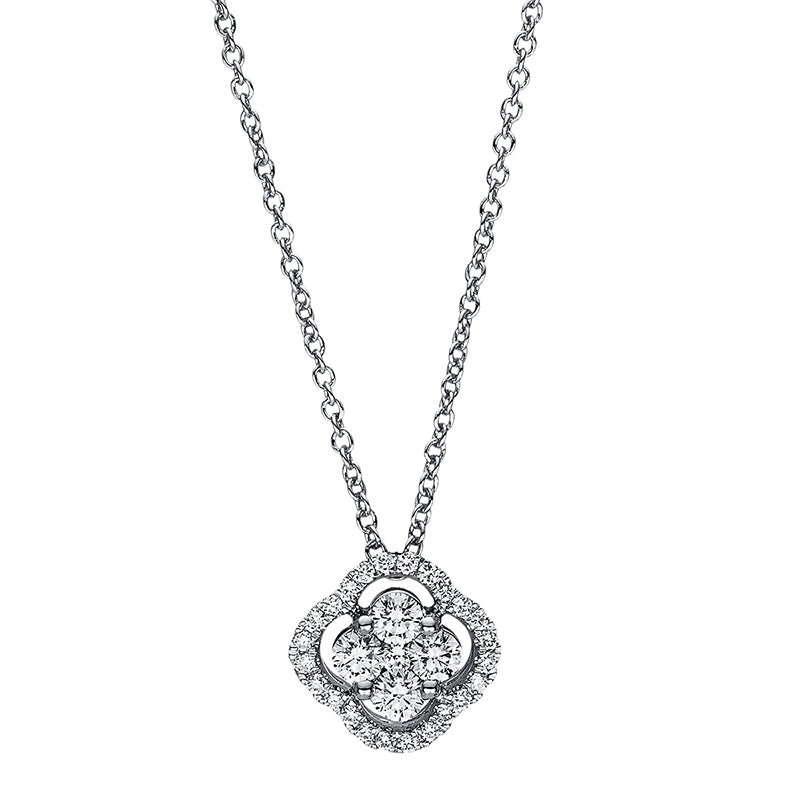 Collier 14 kt WG, 4 Brill. 0,20 ct, TW-si, 25 Brill. 0,10 ct, TW-si