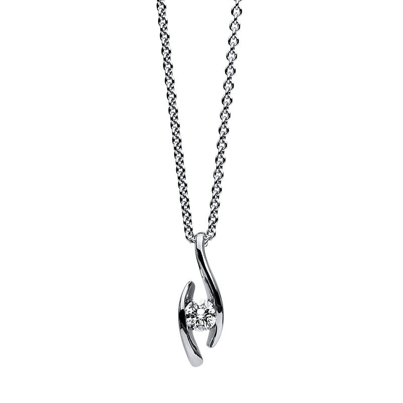 Collier 18 kt WG, 1 Brill. 0,15 ct, TW-si
