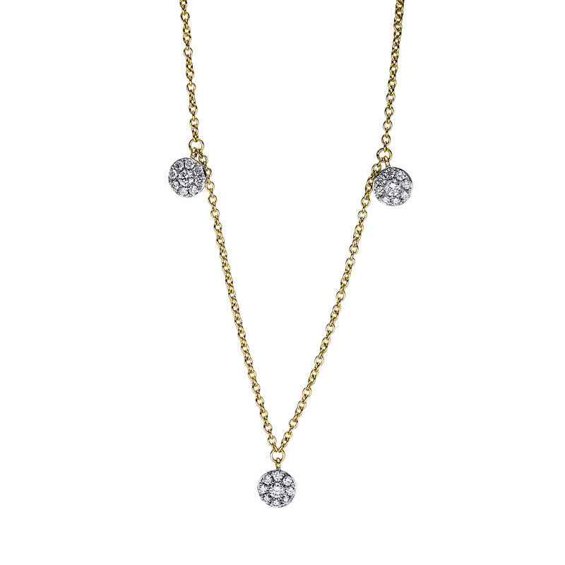 Collier 18 kt GG, 3 Brill. 0,09 ct, TW-si, 24 Brill. 0,15 ct, TW-si