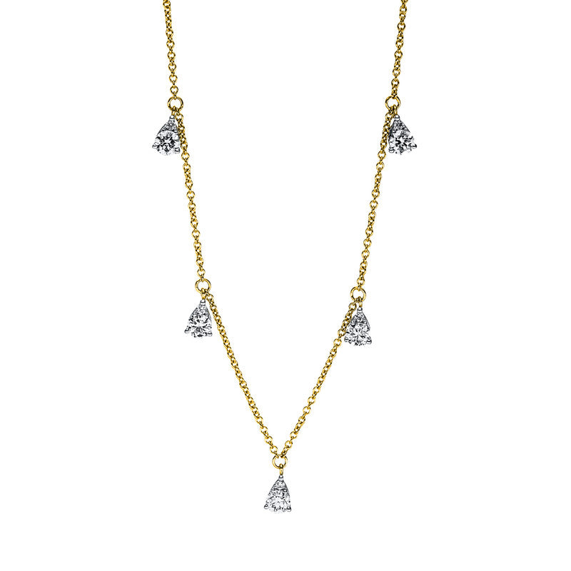 Collier 18 kt GG, 5 Brill. 0,46 ct, TW-si, 5 Brill. 0,03 ct, TW-si