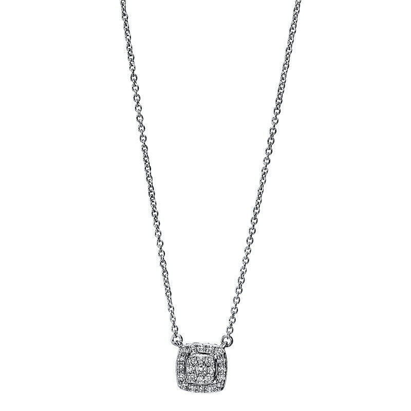 Collier 18 kt WG, 25 Brill. 0,15 ct, TW-si