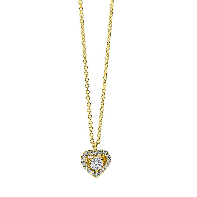 Collier 18 kt GG, mit Öse, 19 Brill. 0,17 ct, TW-si