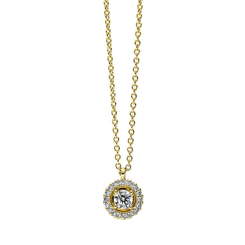 Collier 18 kt GG, 19 Brill. 0,18 ct, TW-si