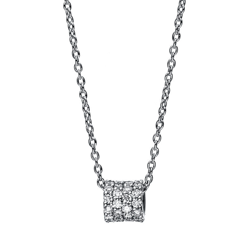 Collier 18 kt WG, 48 Brill. 0,18 ct, TW-si