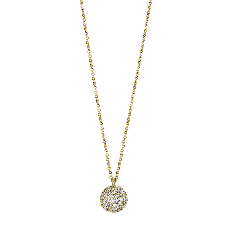 Collier 18 kt GG, mit Öse, 48 Brill. 0,24 ct, TW-si