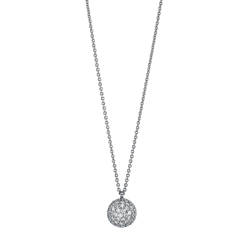 Collier 18 kt WG, mit Öse, 48 Brill. 0,24 ct, TW-si