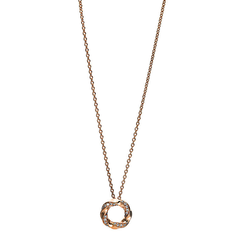 Collier 18 kt RG, 24 Brill. 0,06 ct, TW-si