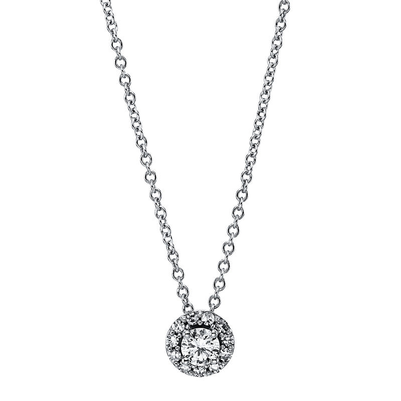 Collier 18 kt WG, 1 Brill. 0,10 ct, TW-si, 12 Brill. 0,15 ct, TW-si