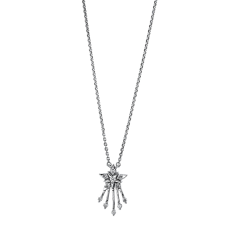 Collier 18 kt WG, 11 Brill. 0,13 ct, W-si