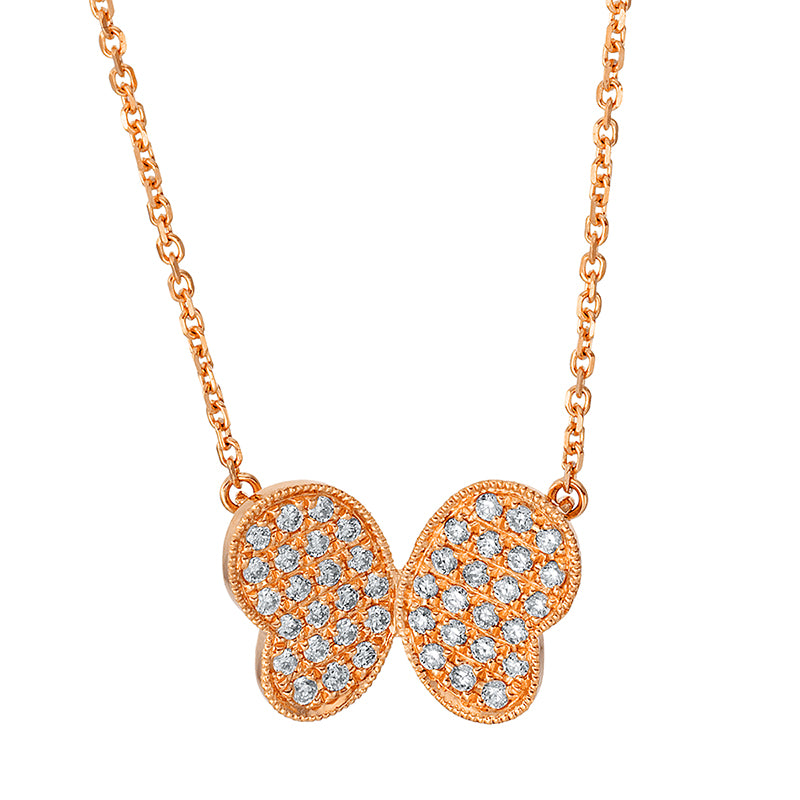 Collier 18 kt RG, 44 Brill. 0,16 ct, W-si