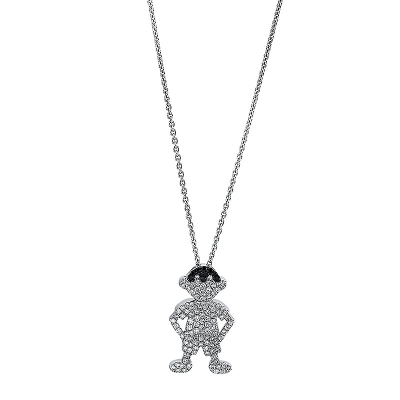 Collier 18 kt WG, Fassung teils schwarz rhodinie, 110 Brill. 0,39 ct, TW-vsi/si, 10 Brill. 0,06 ct, schwarz
