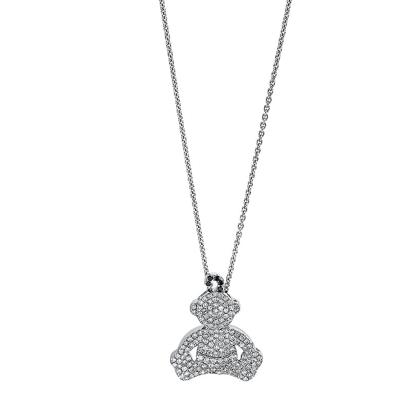 Collier 18 kt WG, Fassung schwarz rhodiniert, 152 Brill. 0,46 ct, TW-vsi/si, 5 Brill. 0,03 ct, schwarz