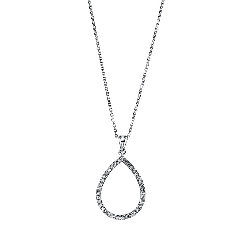 Collier 18 kt WG, mit Öse, 37 Brill. 0,31 ct, TW-si