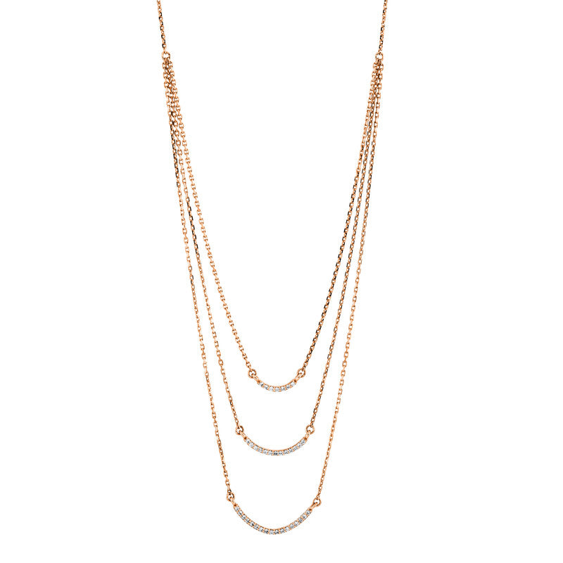 Collier 18 kt RG, 37 Brill. 0,15 ct, TW-vsi/si