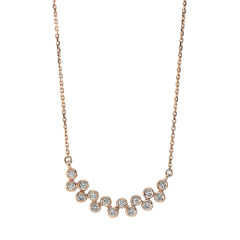Collier 14 kt RG, 15 Brill. 0,20 ct, TW-vsi