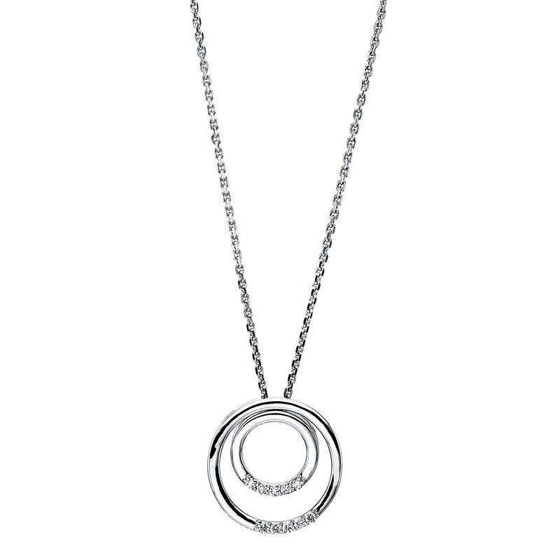 Collier 18 kt WG, 10 Brill. 0,07 ct, TW-si