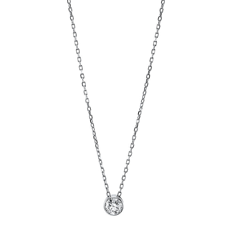 Collier 18 kt WG, GIA2213695498, 1 Brill. 0,30 ct, TW-si