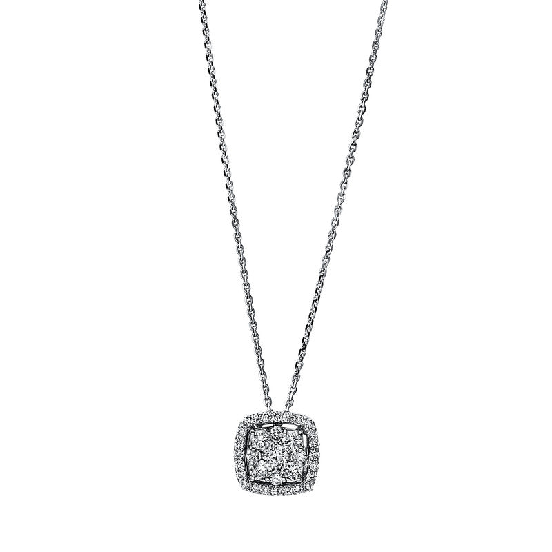 Collier 18 kt WG, 28 Brill. 0,27 ct, TW-si, 5 Brill. 0,32 ct, TW-si