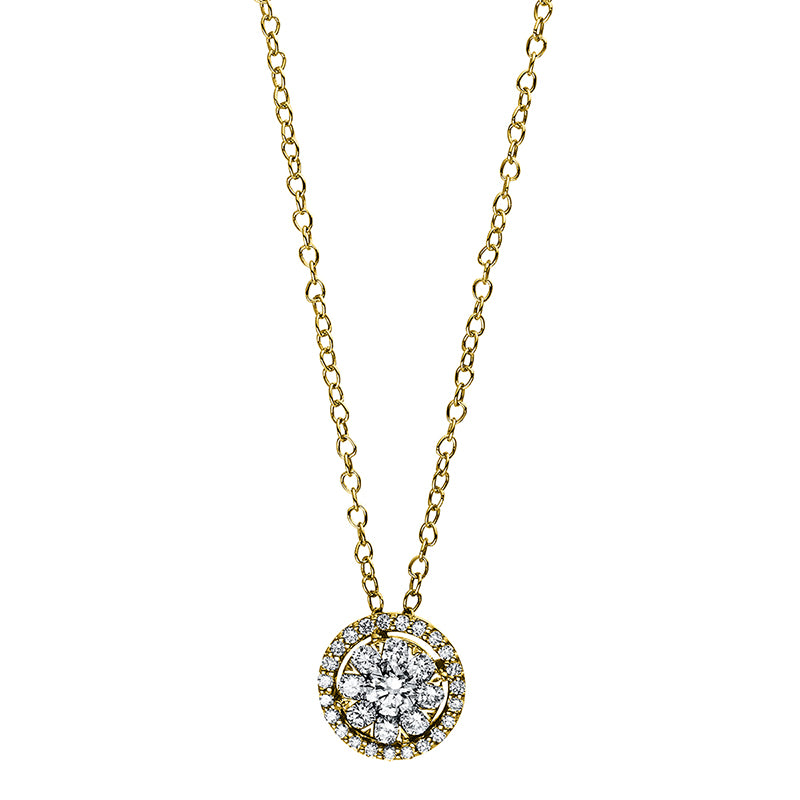 Collier 18 kt GG, 1 Brill. 0,11 ct, TW-si, 25 Brill. 0,30 ct, TW-si