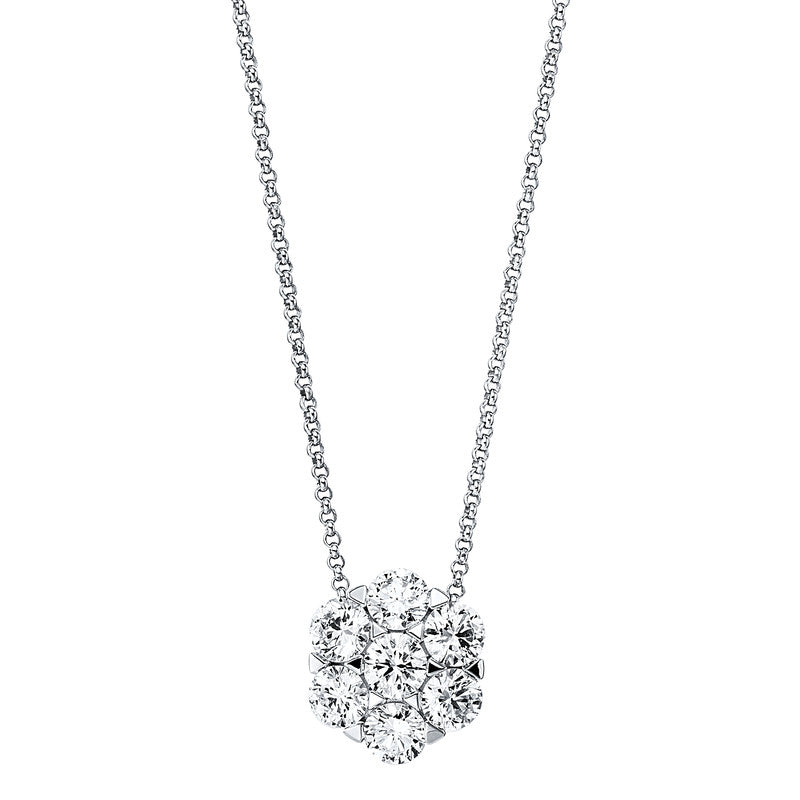 Collier 18 kt WG, 7 Brill. 1,10 ct, TW-si