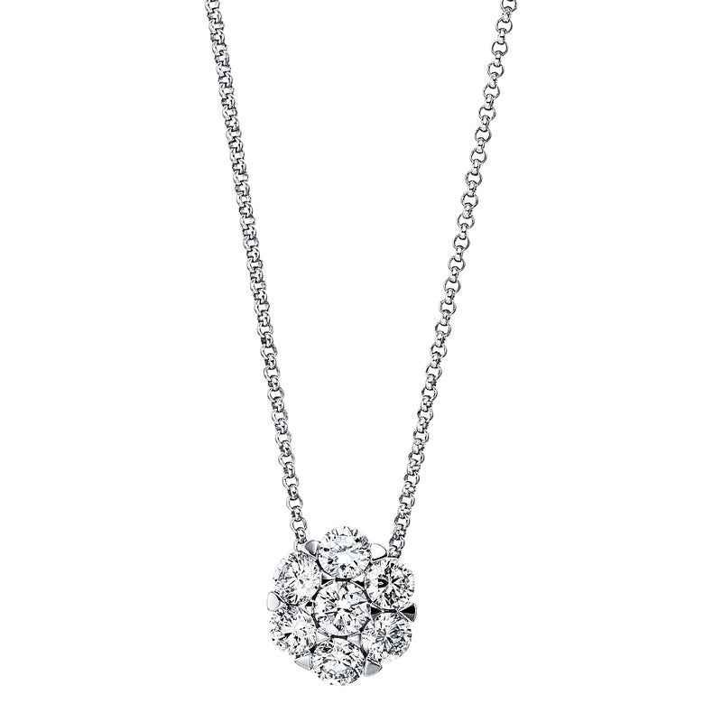 Collier 18 kt WG, 7 Brill. 0,73 ct, TW-si