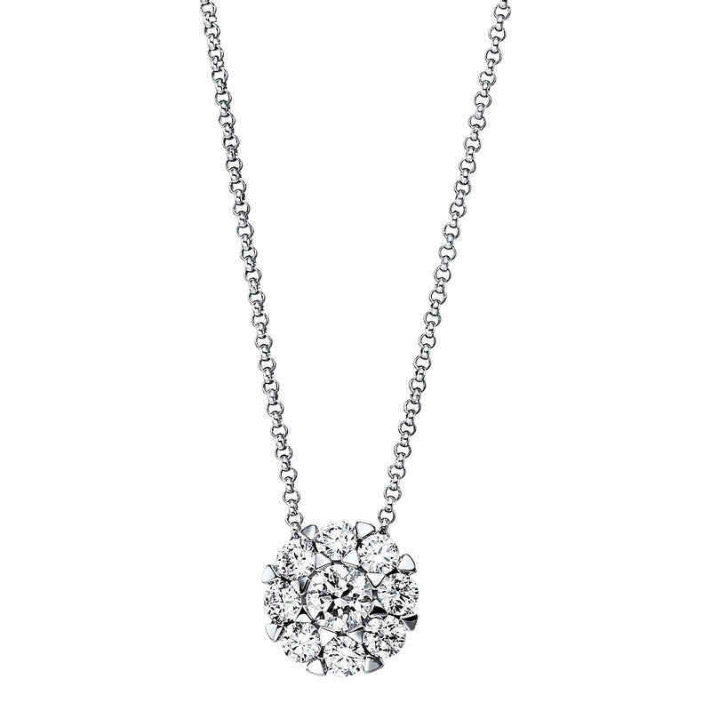 Collier 18 kt WG, 9 Brill. 0,60 ct, TW-si