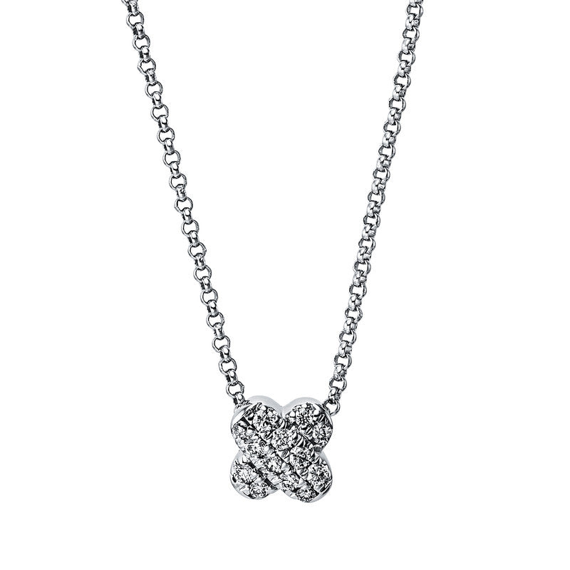 Collier 14 kt WG, 13 Brill. 0,08 ct, TW-si