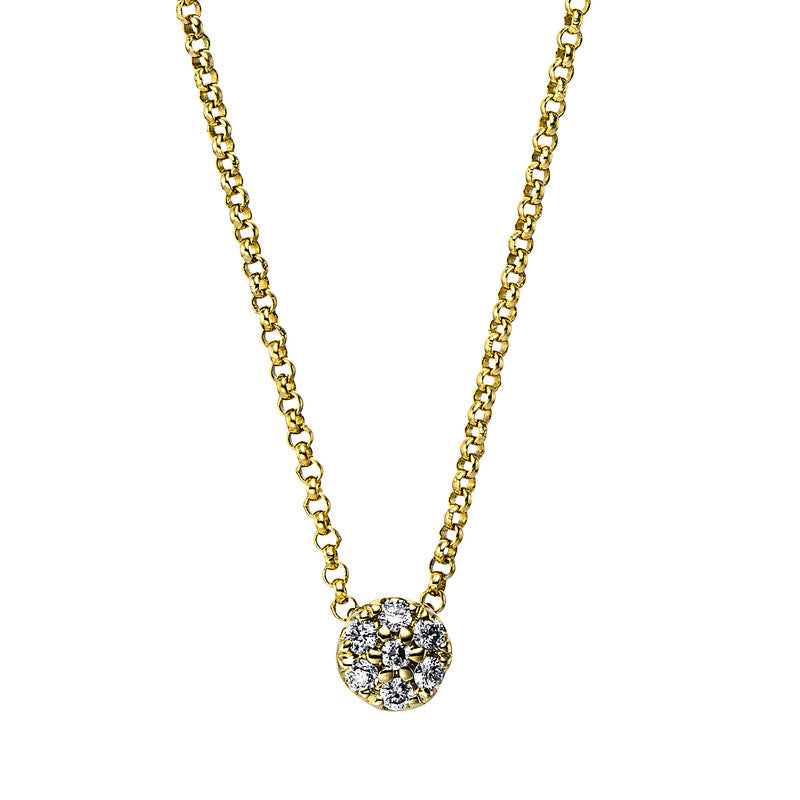 Collier 14 kt GG, 7 Brill. 0,05 ct, TW-si