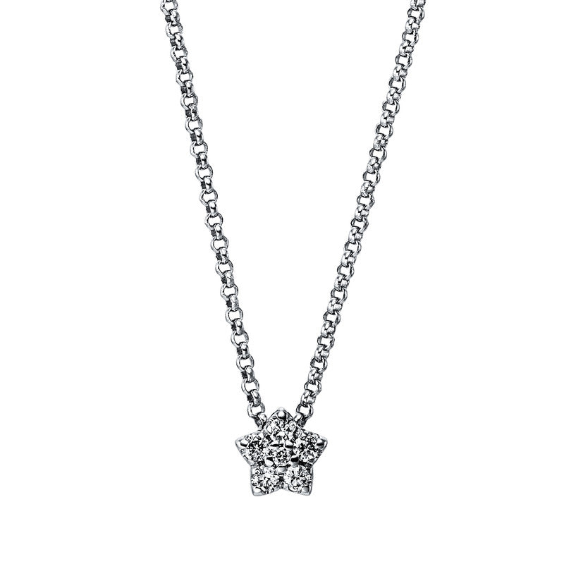 Collier 14 kt WG, 6 Brill. 0,06 ct, TW-si