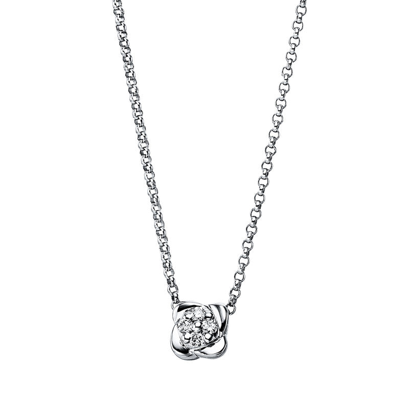 Collier 14 kt WG, 4 Brill. 0,04 ct, TW-si