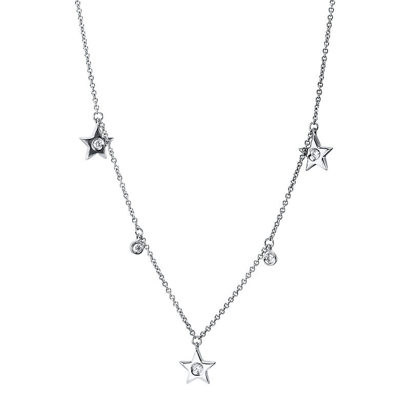 Collier 18 kt WG, 5 Brill. 0,10 ct, TW-si