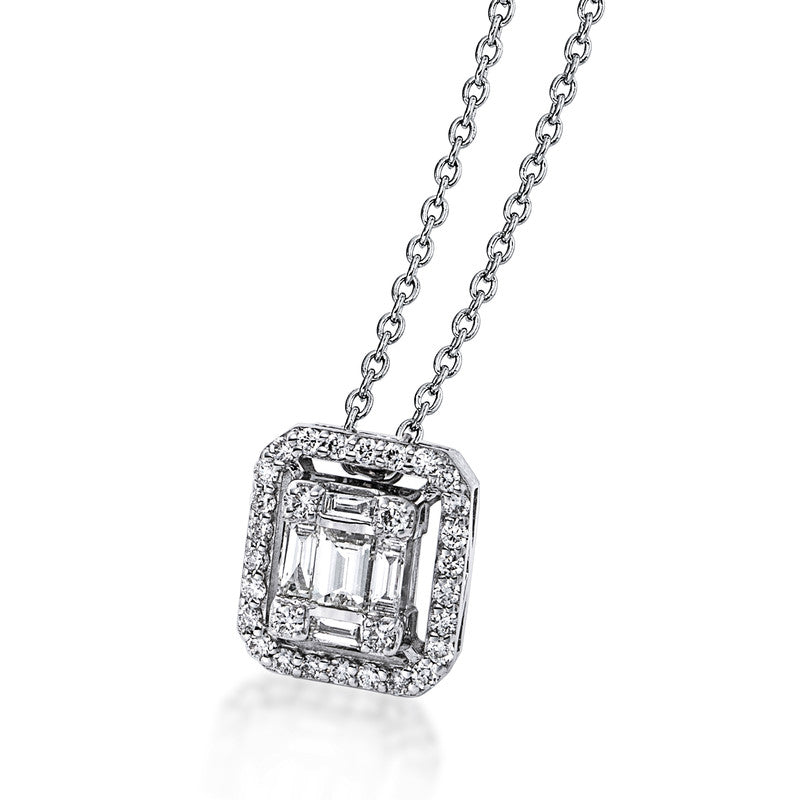 Collier 18 kt WG. 35 Fant-Schl. 0.30 ct. TW-si. H:9.5 mm. B:8.4 mm. L:42.0 cm. S:4.9 mm