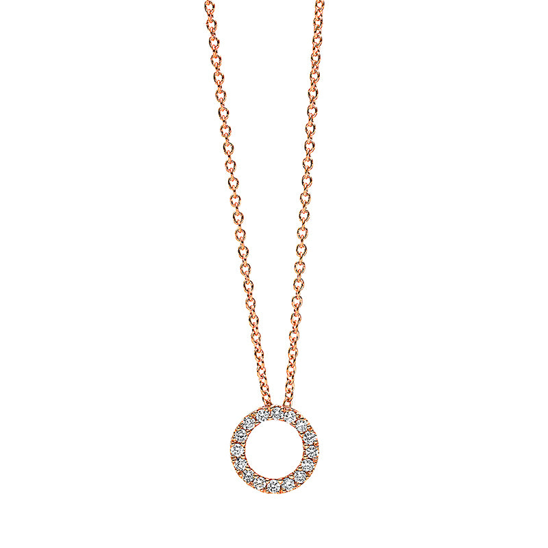 Collier 18 kt RG, 16 Brill. 0,08 ct, TW-si