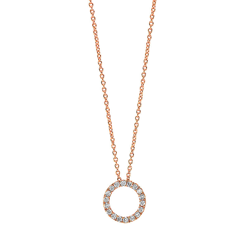Collier 18 kt RG, 18 Brill. 0,12 ct, TW-si