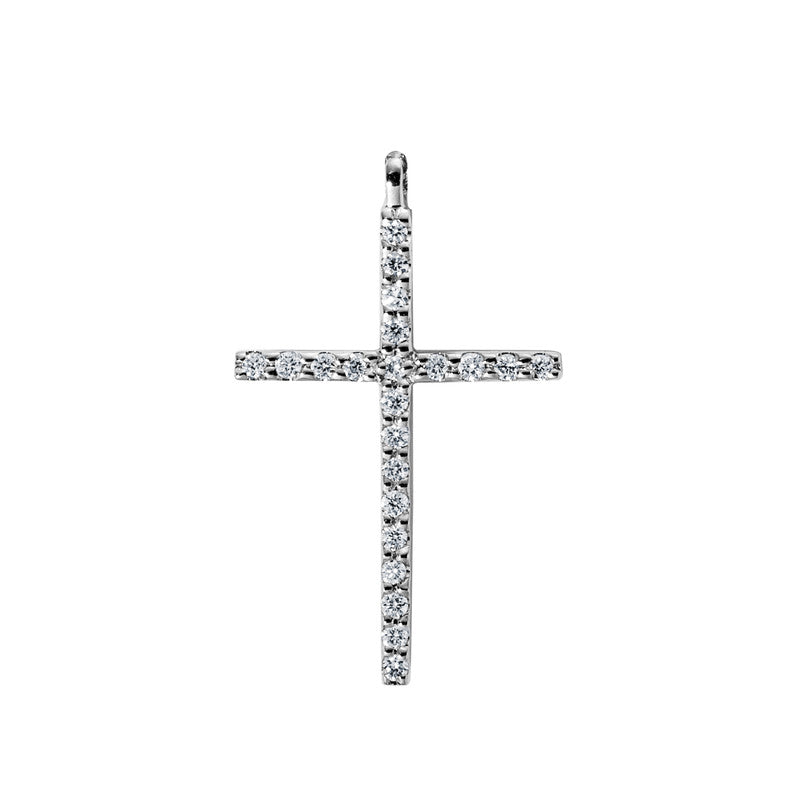 Collier 18 kt WG, mit Öse, 22 Brill. 0,05 ct, TW-si