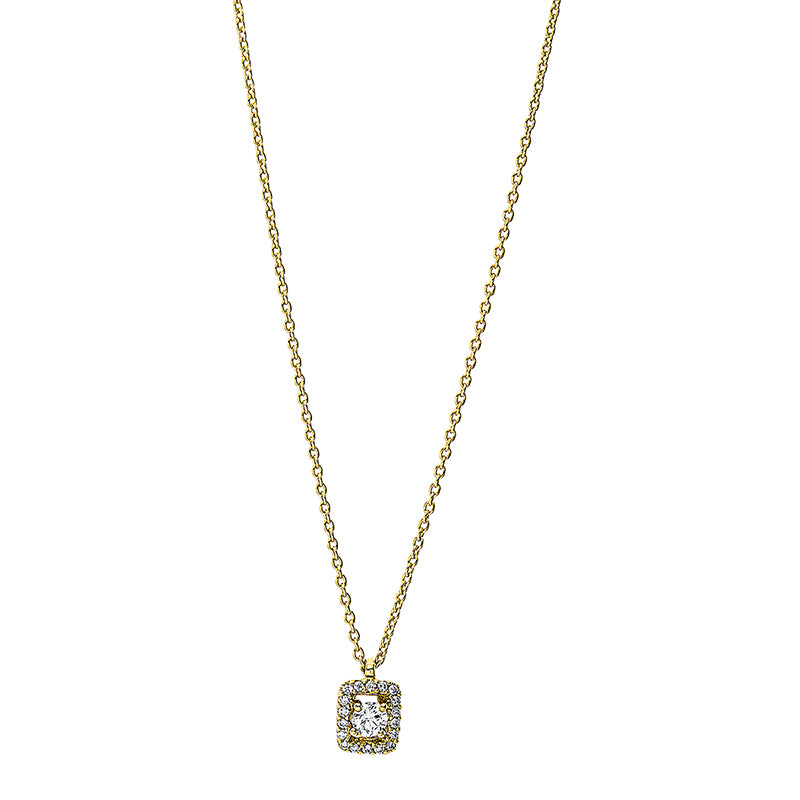 Collier 18 kt GG, mit Öse, 19 Brill. 0,13 ct, TW-si